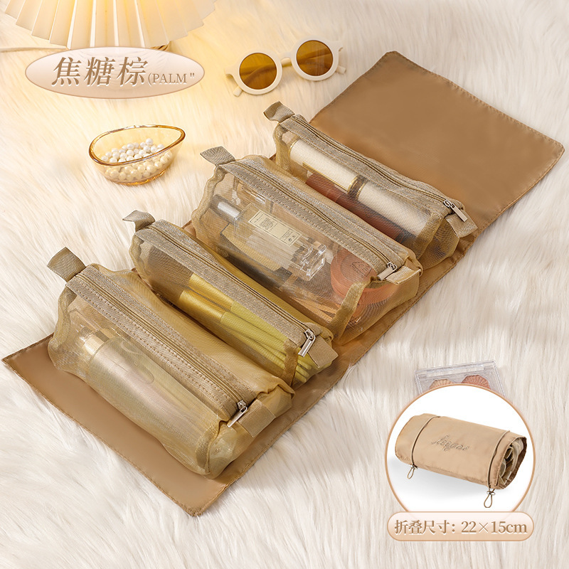 4 In1 Cosmetic Bag Nylon Mesh Detachable Makeup Bag